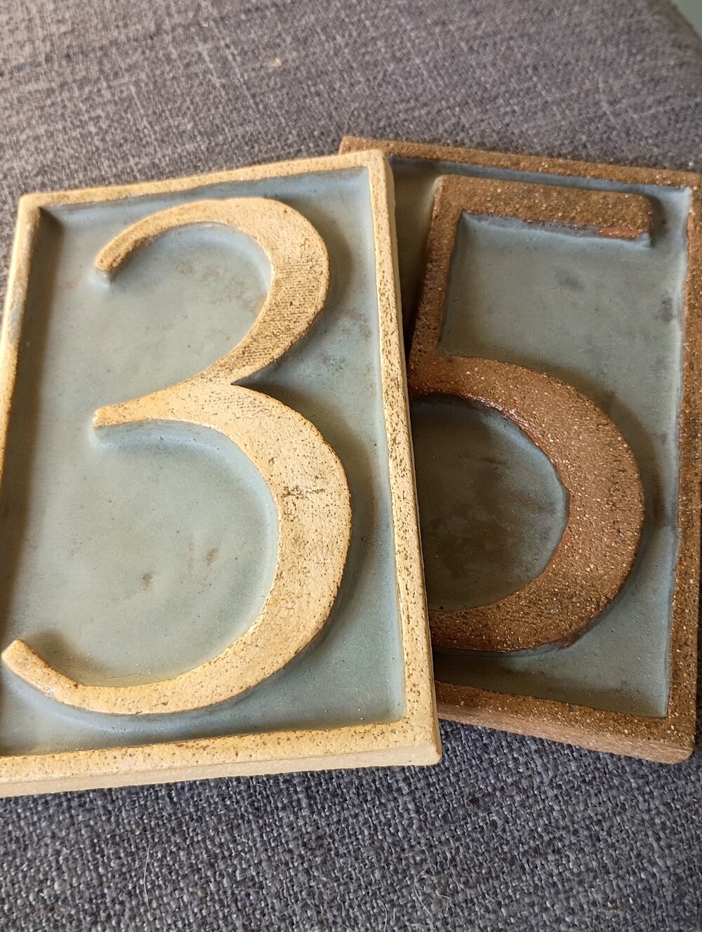 Handmade Ceramic Number Tiles
